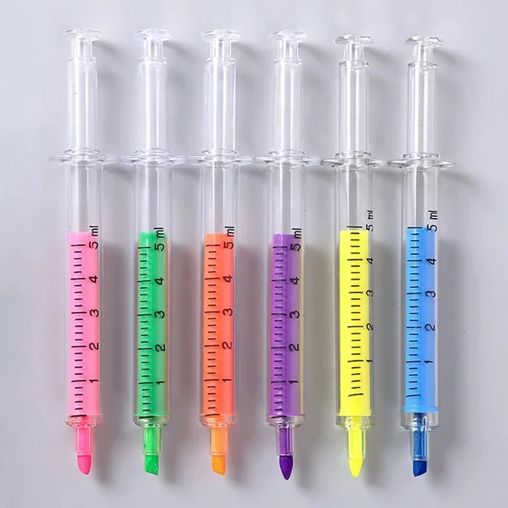 wholesale custom Office & School Markers new style doctor medical promotional gift injection syringe highlighter