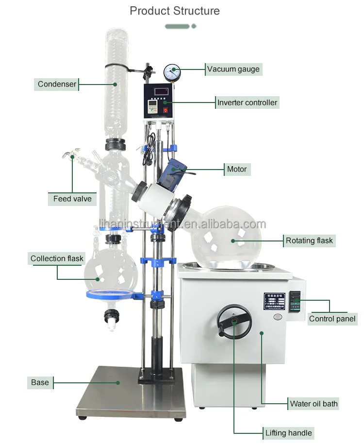 Digital control system rotary evaporator 20l laboratory rotary evaporator rotary evaporator price