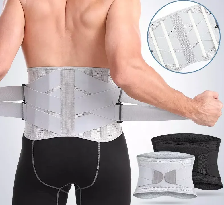 Factory new design Customized Lumbar Support 4 Stays Breathable Anti-skid Waist Support lumbar Back Brace for Men Women