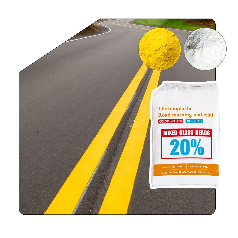 Malaysia Hot Sale Thermoplastic Road Paint Material Supplier Reflective Traffic White Good Adhesion Resin Paint