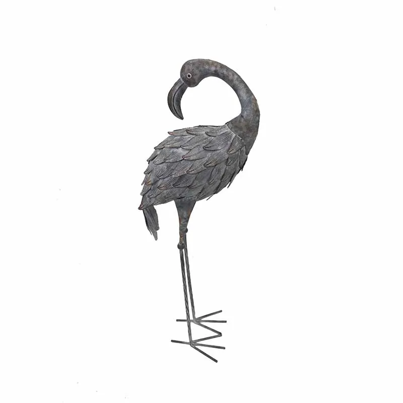 Metal  Grey Flamingo Interior Home Decor Garden Decoration