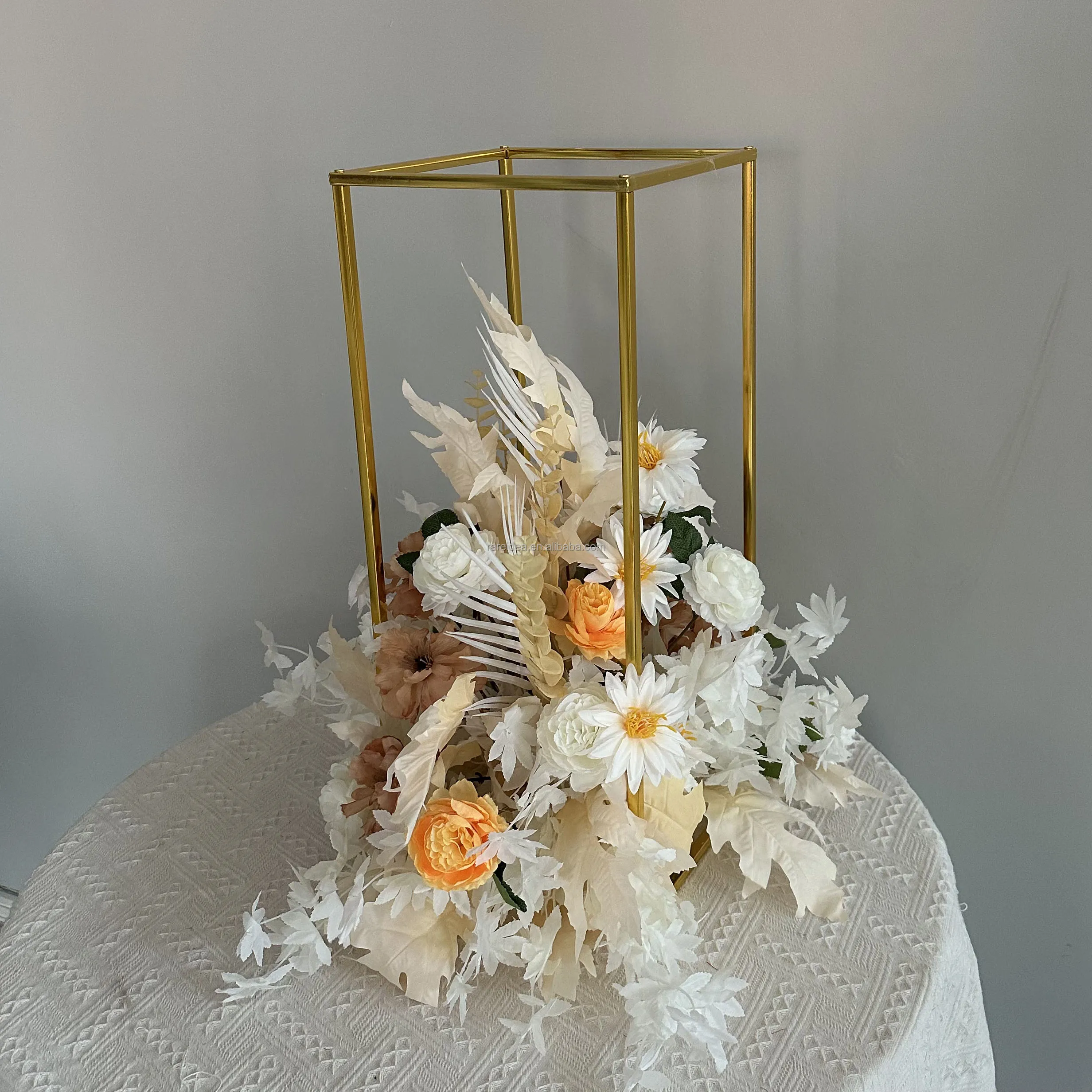 Factory Direct Wedding Table Floral Decoration  Flower Aisle Row Center Piece Floral Runner For Weddings