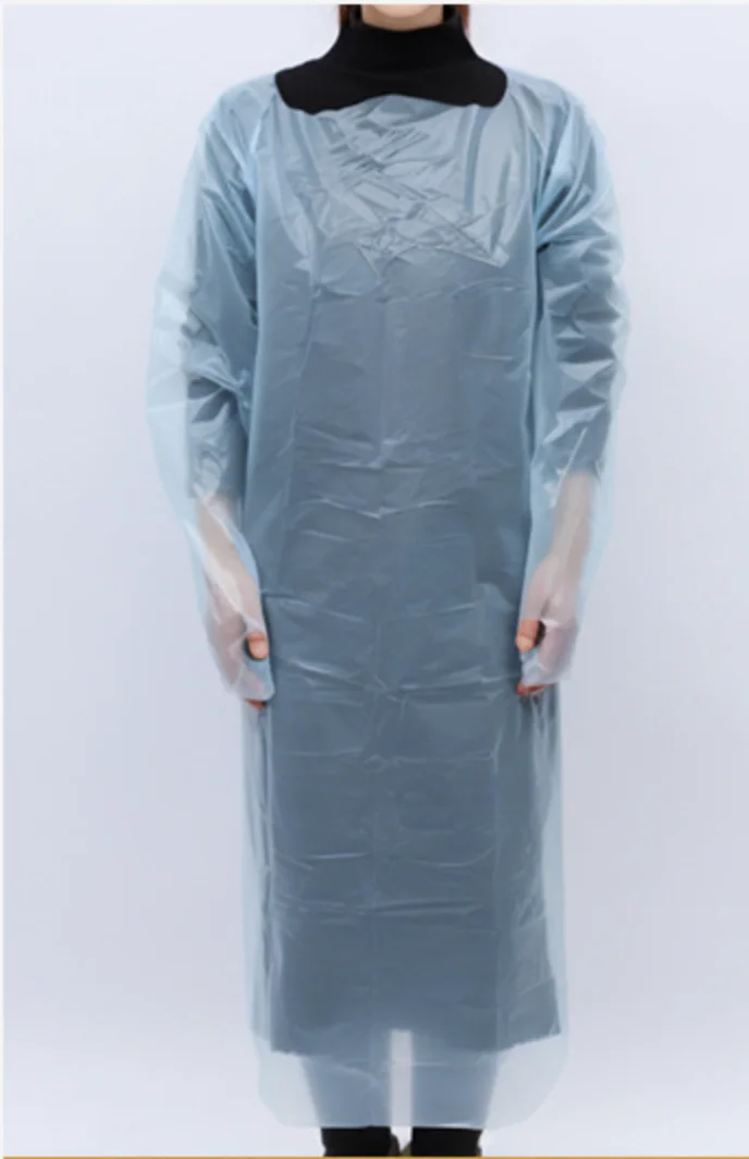 yellow 35g 120*190cm individual pack Thumb Loop Plastic Gowns