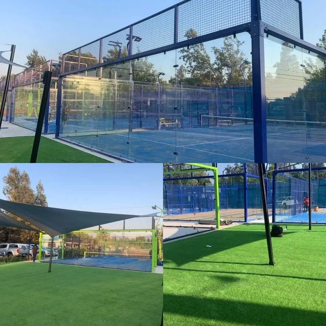 WPT Standard Panoramic Padel Courts Artificial Turf Cancha De Full Padel Tennis Court