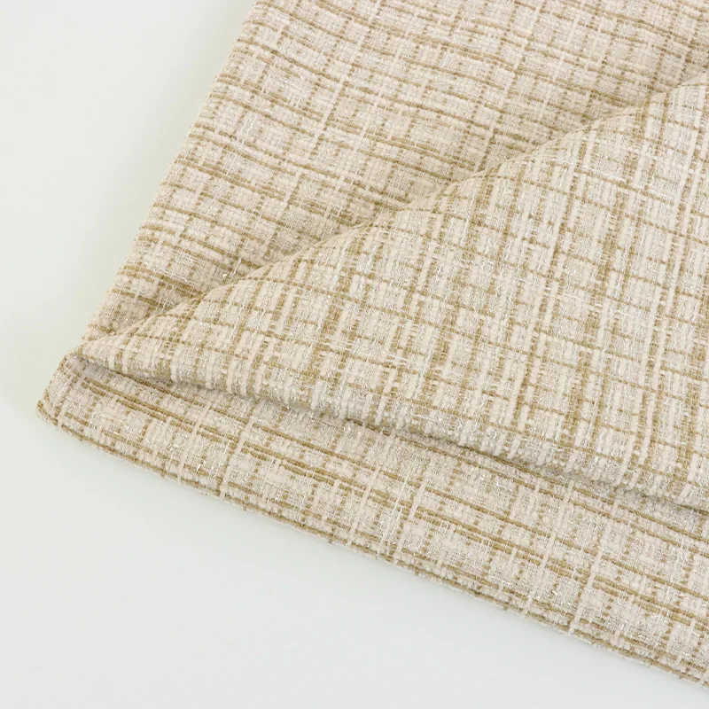 Multi color soft lurex luxury style women handbags woven coats trouser autumn gold patwork pink tweed material fabric for dress