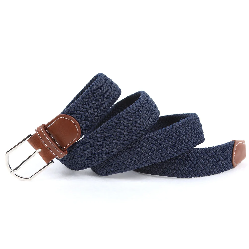 Mens Belts Casual Knitted Woven Strap Waistband Stretch Canvas Leather Belts For Men Female Elastic Belt For Pants Jeans