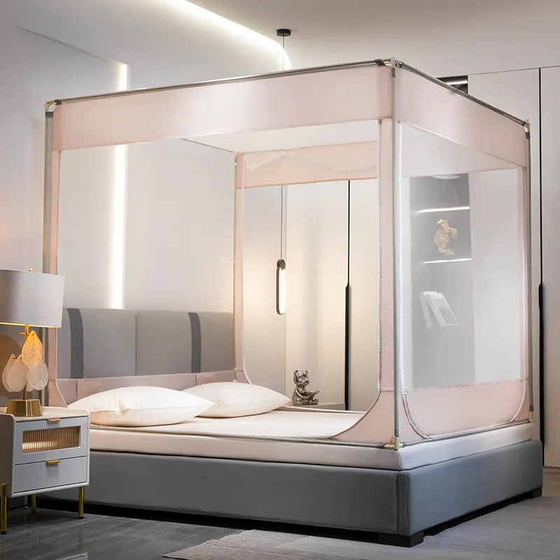 Wholesale Three Door Quadrate Mosquiteros Bed Honeycomb Densed Net Sleeping Shading Integrated Mosquito Net for Indoor