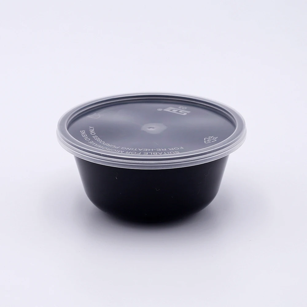 Round microwave safe plastic takeaway tiffin bops disposable plastic food packaging box