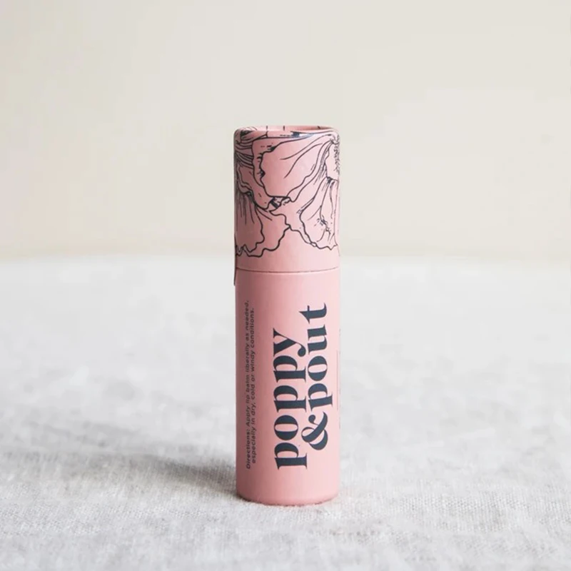 Custom Kraft   Perfume Cosmetic  Paper Tube Packaging Lip Balm Lipstick Cardboard Tube