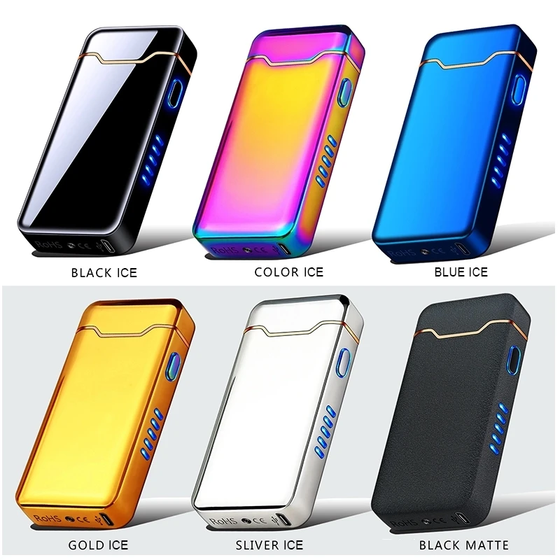 High Capacity Power Electric Lighter Usb Rechargeable Power Display Pulse Lighter Double Arc Cigar Plasma Led Lighter