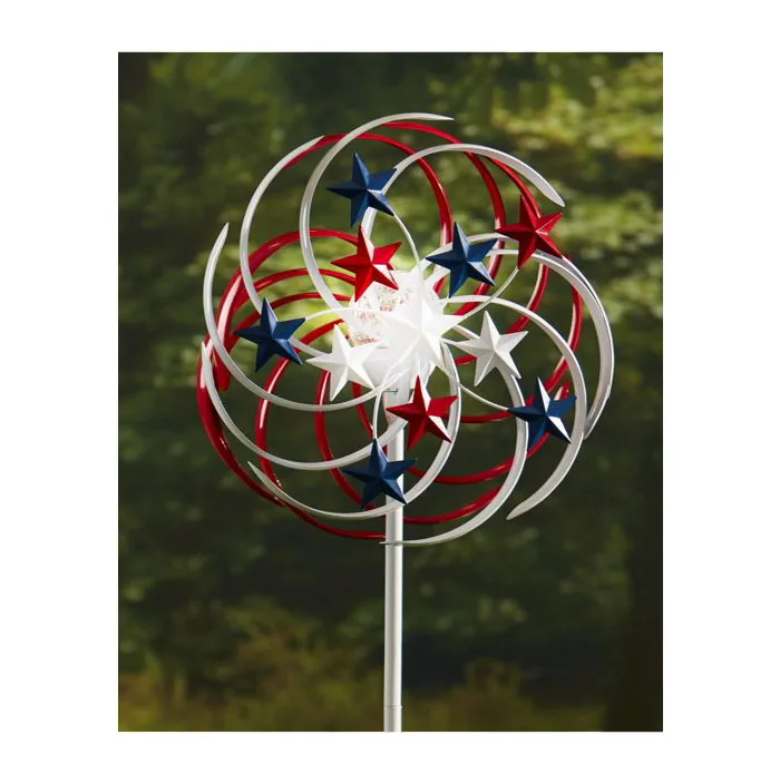 Wholesale Factory Customized spiral solar wind spinner metal for garden decor with glass ball