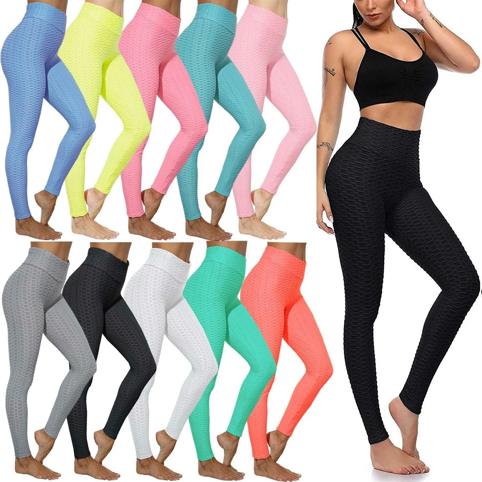 
Amazon Women Workout Scrunch Butt Lift Tight Skinny High Waist Fitness Yoga Wear Pants Tummy Control Slimming Booty Leggings 