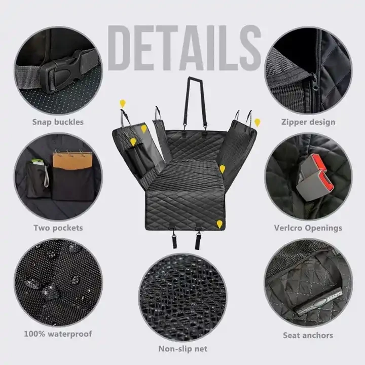 SinSky Hot Sale Waterproof Durable Scratch Proof Non Slip Suv Cars Pet Mat Dog Car Seat Cover Protector with Mesh Viewing Window