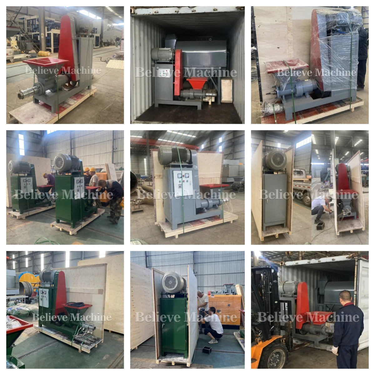 Factory Price Wood Agri Waste Bagasse Biomass Waste Briquette Extruder Machine with a Screw Press