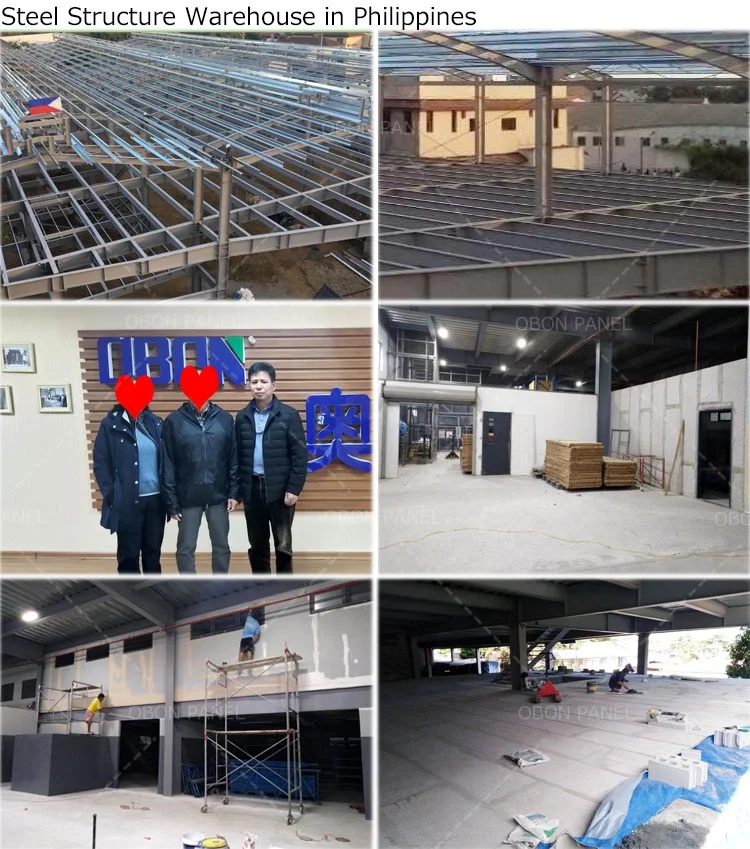 OBON Light Weight 70mm 100mm Foam Beads Fibre Cement Board Eps Cement Sandwich Panel for Wall