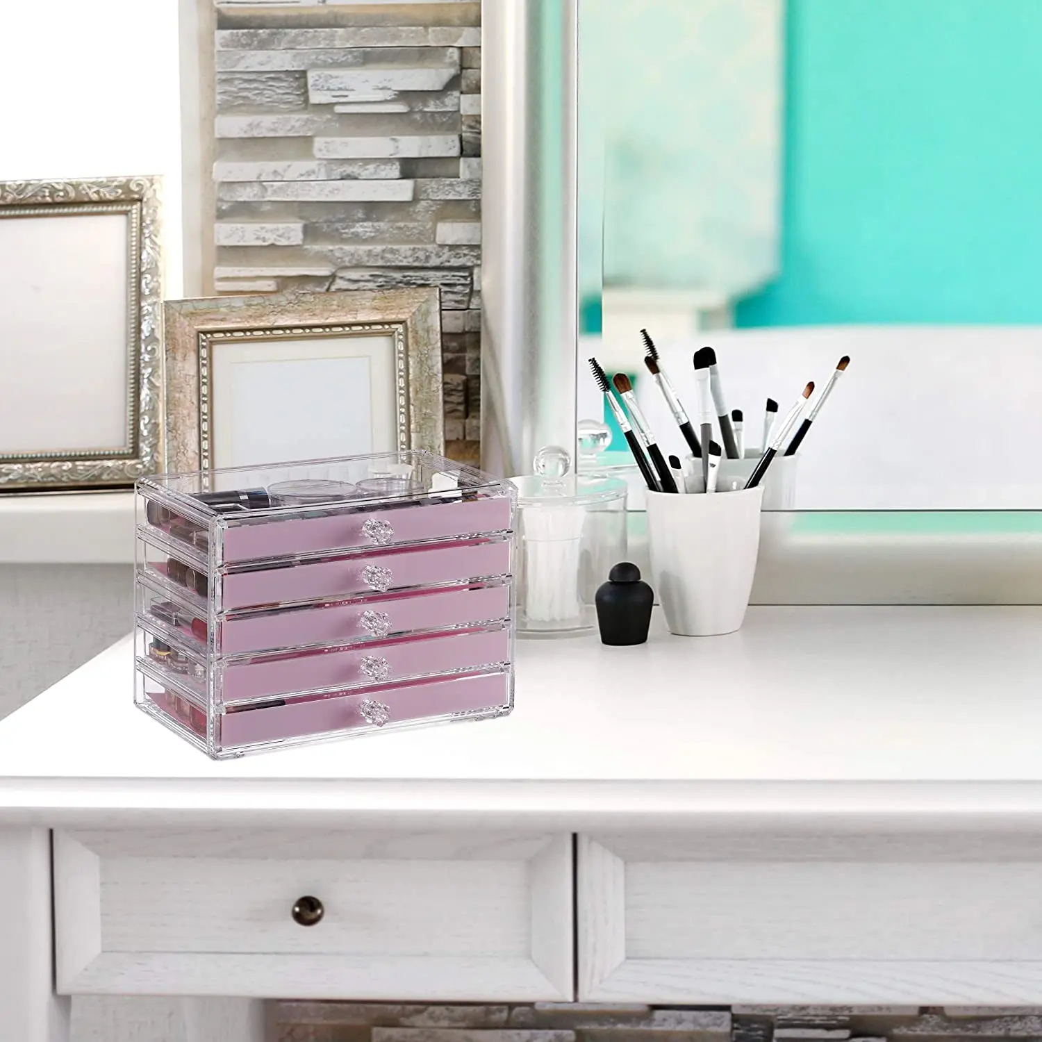 Factory Direct Sales Acrylic Cosmetic Storage Box Organizer Makeup plastic makeup organizer