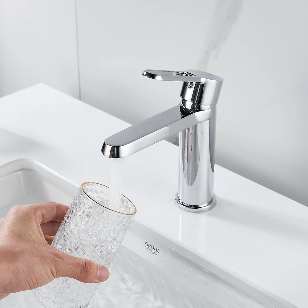 Momali multiple color choice economic series stylish handle design brass gun metal white black taps and basin faucet mixer