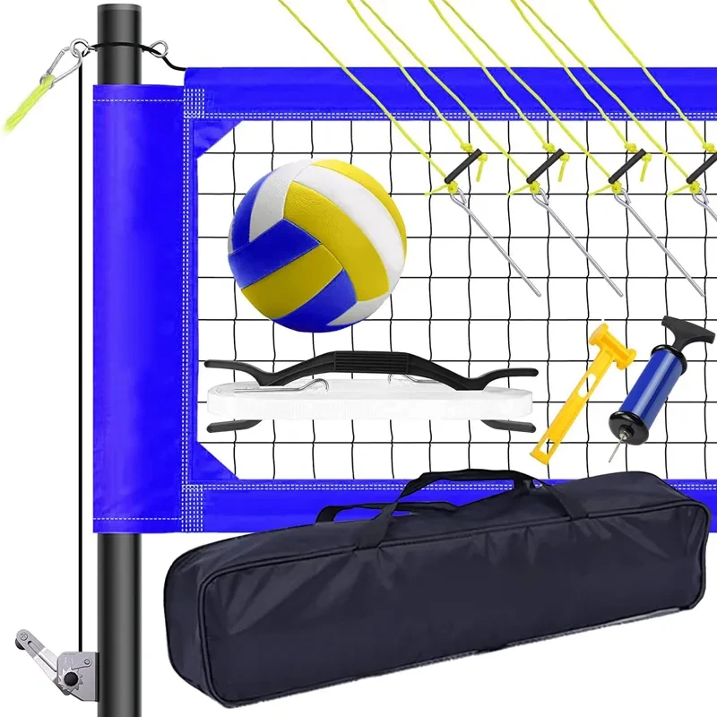 volleyball Net Outdoor for Backyard with Winch System, Professional Heavy Duty Volleyball Net Set