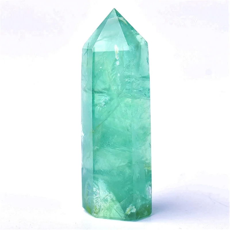 
Natural Healing Stones Quartz Green Fluorite Tower Crystal Wand Points 