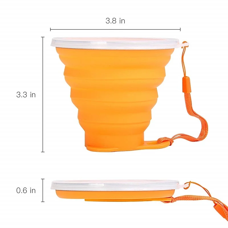 Outdoor Silicone Collapsible Coffee Cup Retractable Foldable Coffee Cup folding Silicone water Cup For Travel Camping