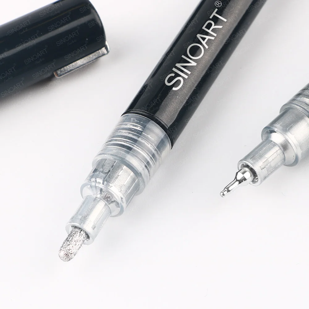 SINOART Customized silver color Metallic mirror effect chrome marker DIY painting chrome marker pen