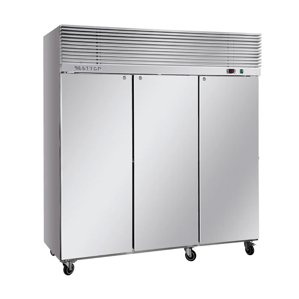 4 Door Industrial Deep Freezer Stainless Steel Upright Kitchen Freezer Upright Chiller Or Freezer