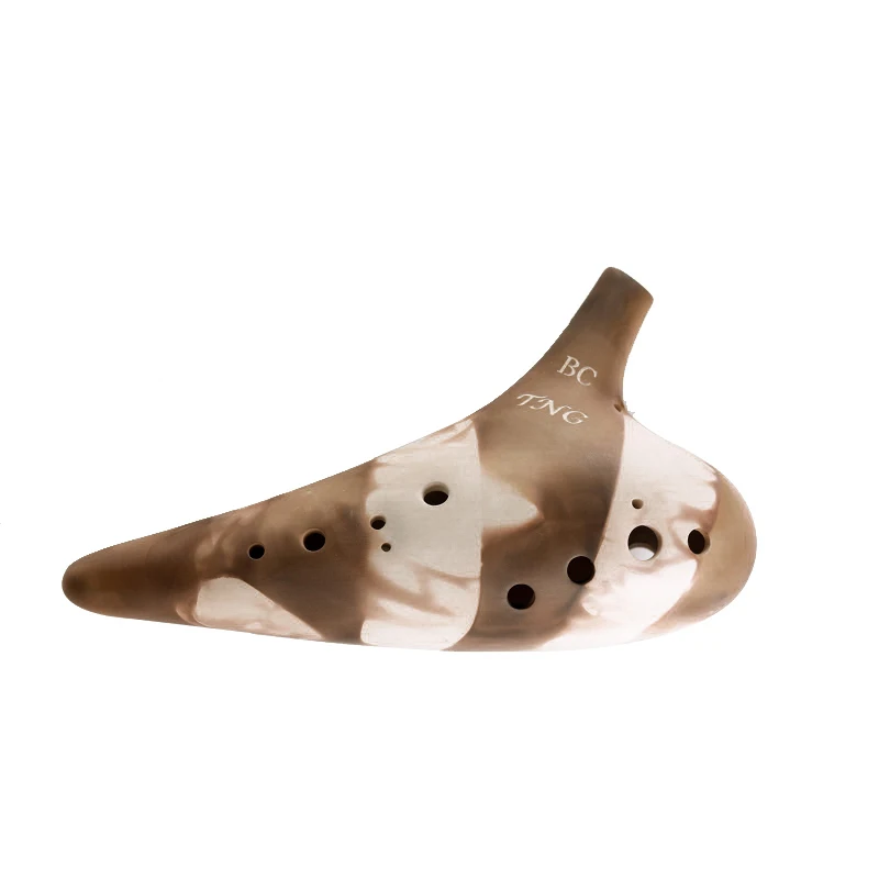 Hot Sale In Stock musical ocarina instrumento 12 Hole Ceramic Tenor Horn  double ocarina flute