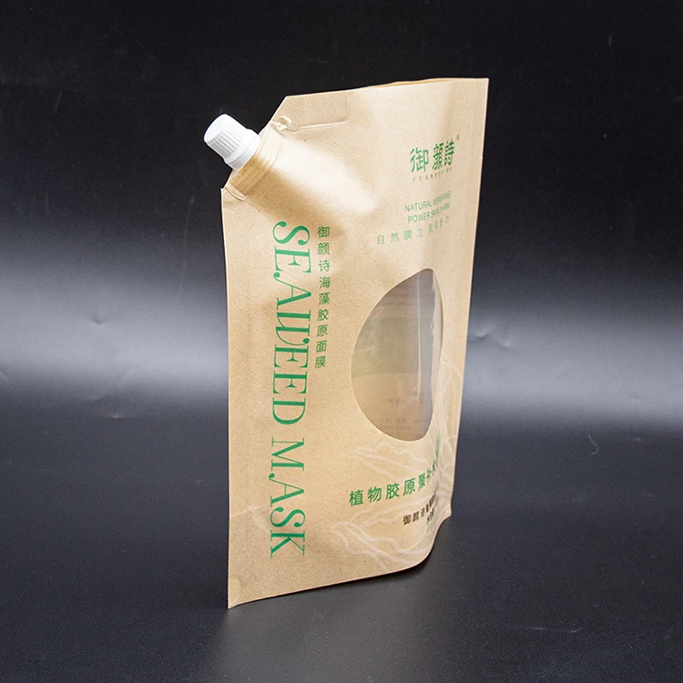 Custom Printed Recyclable PE Stand Up Spout Pouch Water Liquid Powder Wine Drink Plastic Paper Packaging Bags With Suction