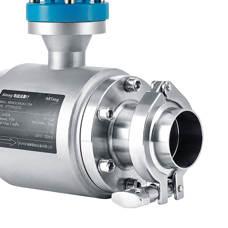 Brewing Beer Equipment Alcohol Distillery Sanitary Tri Clamp Magnetic Flow Meter 4-20mA DN25 Food Grade Milk Flowmeter