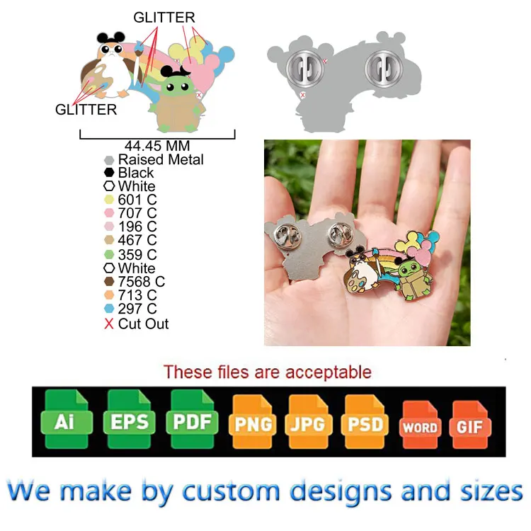 Professional Custom Pins Metal Logo Plated Die Casting Cute Dog Cat Anime Soft Hrad Enamel Hat Pin Custom Enamel Pin