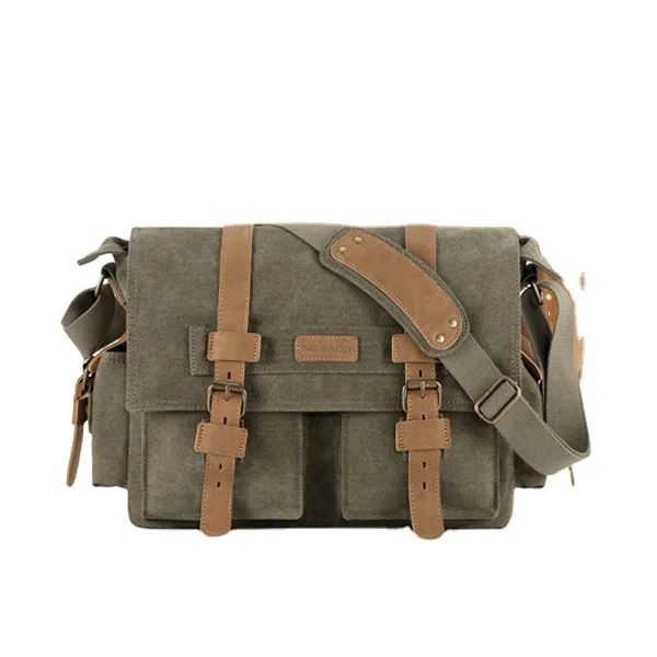 Camera shoulder bag canvas PU leather messenger bag,trendy dslr camera bag