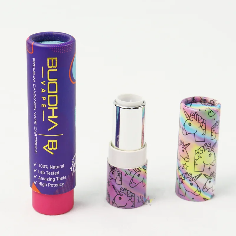 Wholesale Gold Glitter Lipstick Storage Tubes Box Small Packaging Gift Box Recycled Craft Tube Paper Lipstick Box