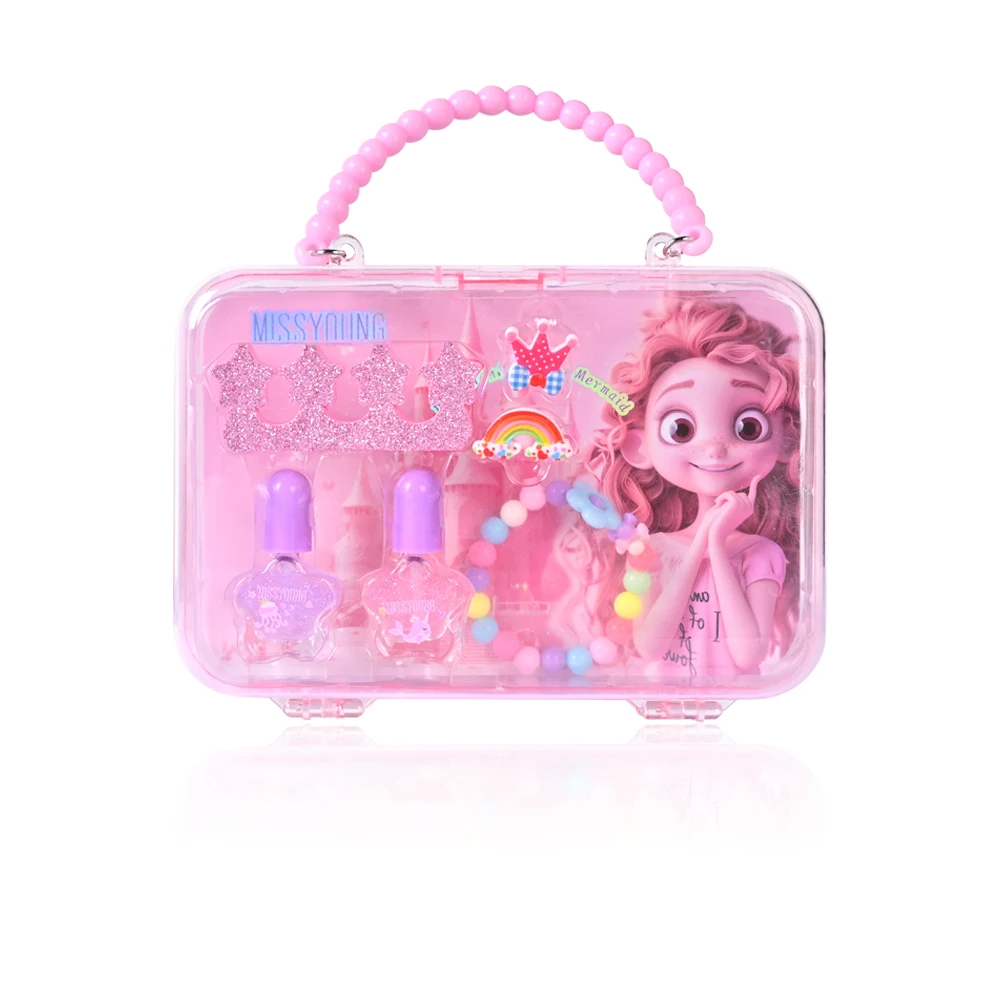 New Arrival Jewelry Eye Shadow Lipstick  Kid Girl Make up Kit Washable Makeup Kit Luxury Gifts Toy