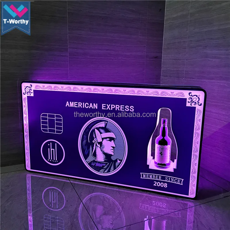 TW-B298 LACK CARD BOTTLE PRESENTER VIP Champagne Bottle Service Presenter LED Tray holder for Night Club