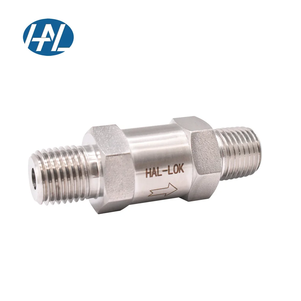 Stainless steel 316 straight male gas check valve high pressure