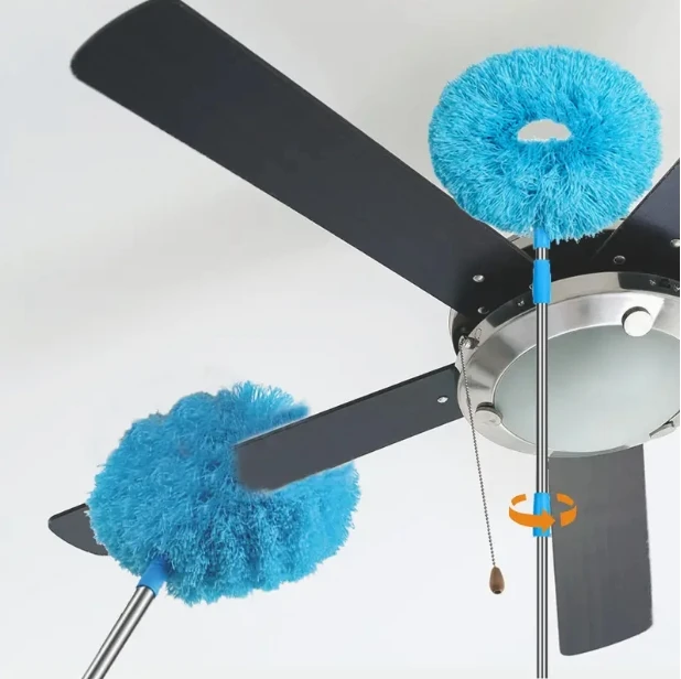 Ceiling Fan Duster Pro - Extendable Microfiber Brush for High Ceilings, Fans, Furniture, and Cars