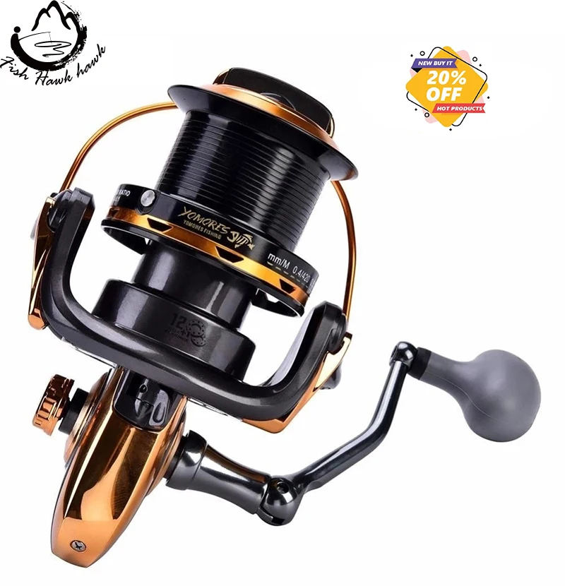 New Fishing Reel Full Metal Spinning Reel Spool 12+1BB For Carp Saltwater Surf Long Casting Ocean Sea Reels