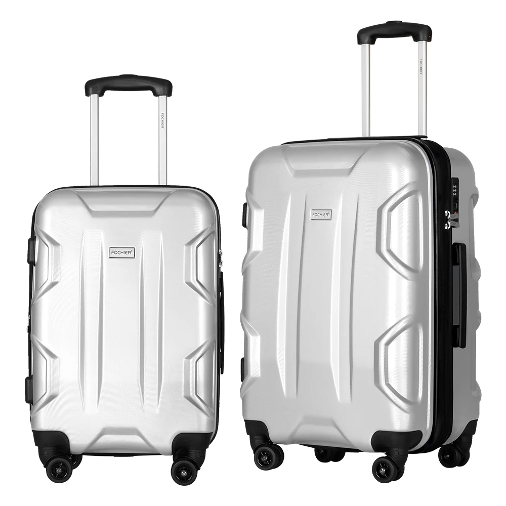 Серебряный 2 шт наборы чемоданов дизайн прочный Спиннер для легкий чемодан кодовый замок