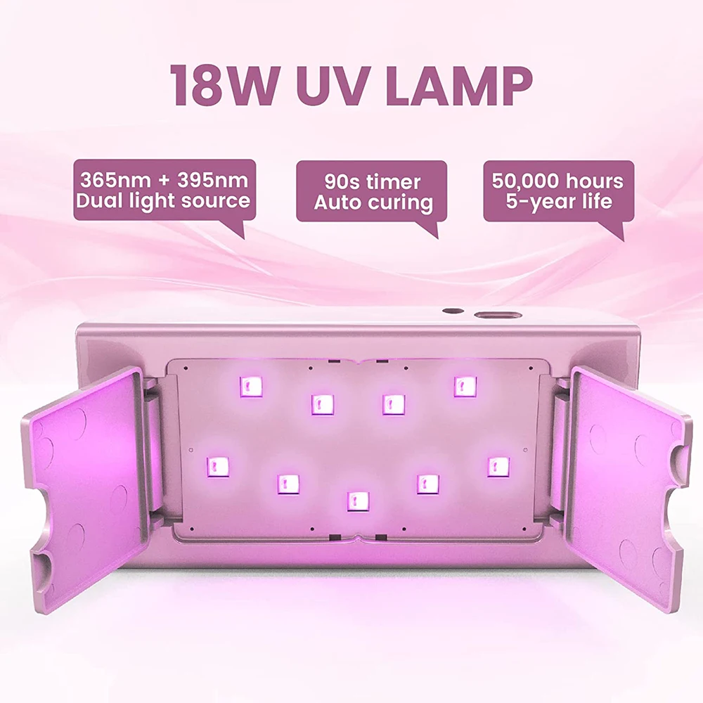 Electric charging nail polish machine rechargeable UV nail drill 35000rpm with red light UV LED Lamp