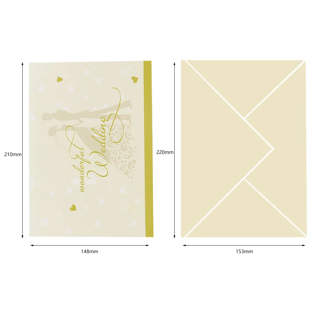 Laser Cut 3d Pop Up Luxury Wedding  Invitation Card wedding invitation card gold For Love Design