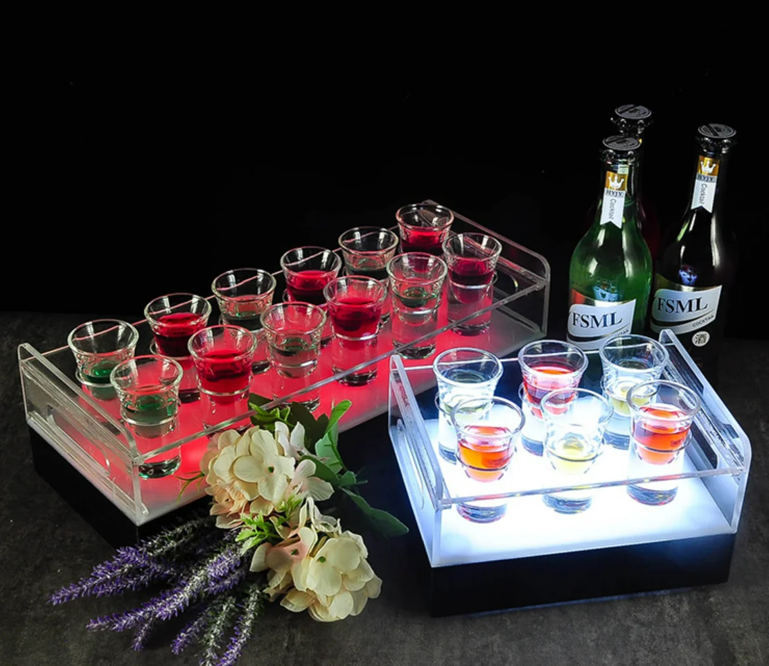 Hot sale in night club  6 PCS acrylic LED wine glass holder