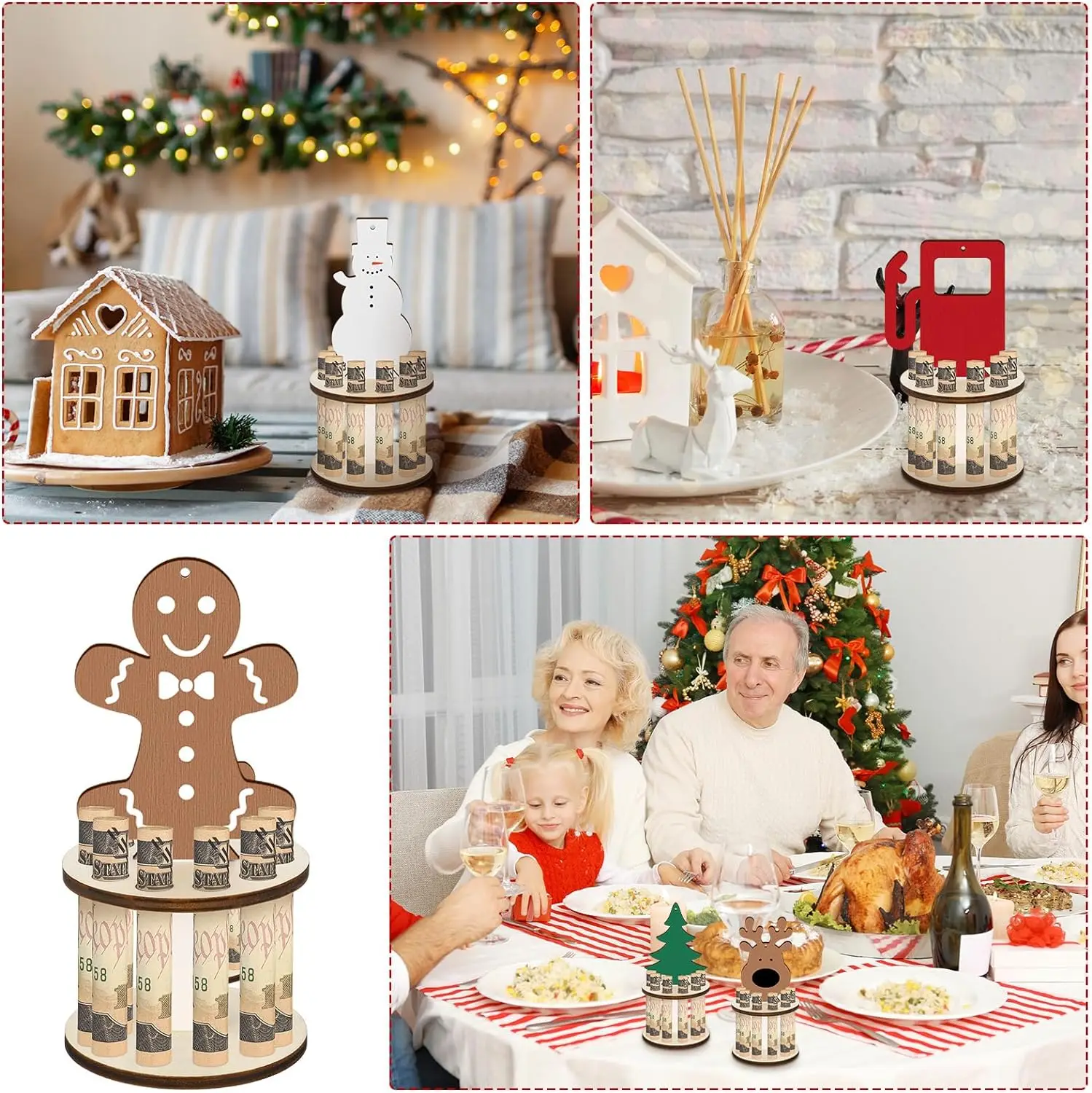 5 шт. рождественские Зажимы для денег