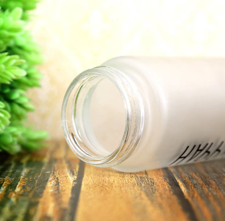 Wholesale customized 400ml clear glass water bottle ecologically manufactured drinking water bottle glass