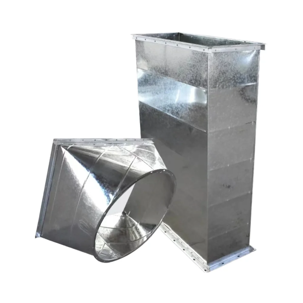 Industrial Galvanized Steel Rectangular Spiral Duct for Outdoor AC Systems for Hospitals Schools Halls Gyms