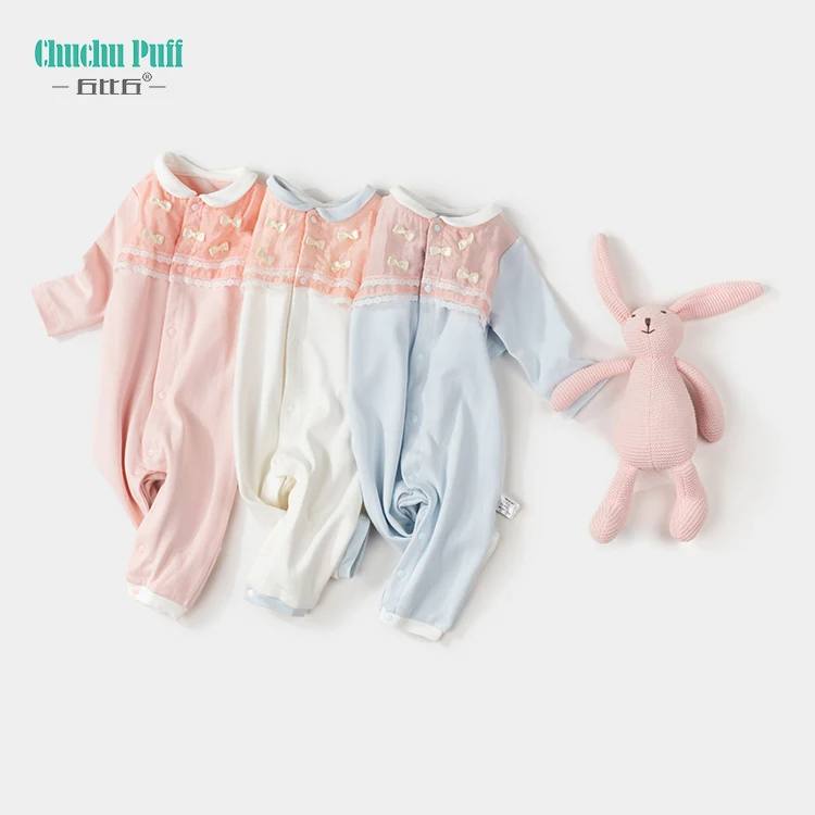 ChuchuPuff LOW MOQ OEM 100% cotton newborn clothes baby rompers set jumpsuit