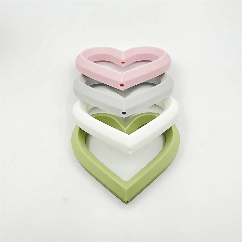 Hot Sell Silicone Baby Chew Toy Heart Shape Teething Ring Silicone Baby Teether Newborn Babi Gift  Accessories