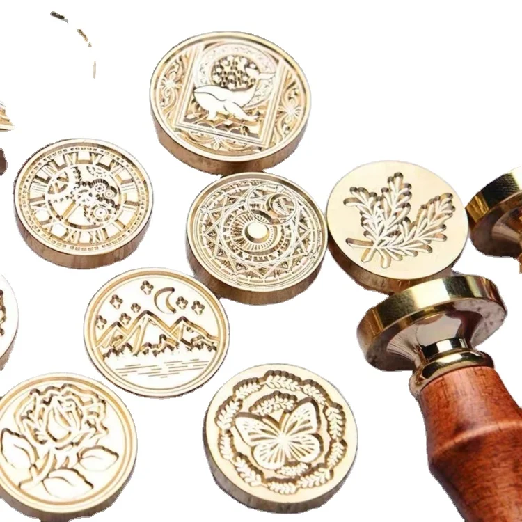 Muti Sizes Shapes Wood Handle Or Only Head Blank Wax Seal Stamp Custom Round Square Rectangle Wax Stamp