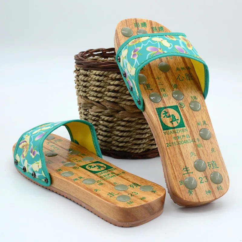 2021 Natural Jade Stone Health Care Healing Foot Massaging Slipper Acupuncture Shoes Massage