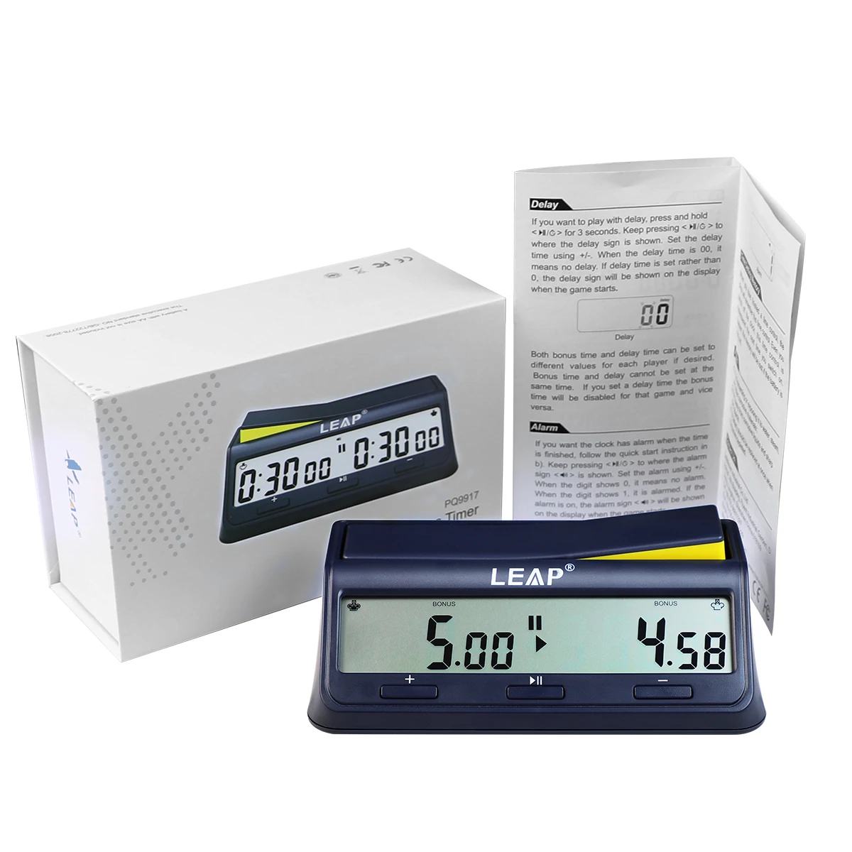 Chess Clock, Professional Multifunctional Factory Digital Chess & Game Timer with Bonus and Delay.