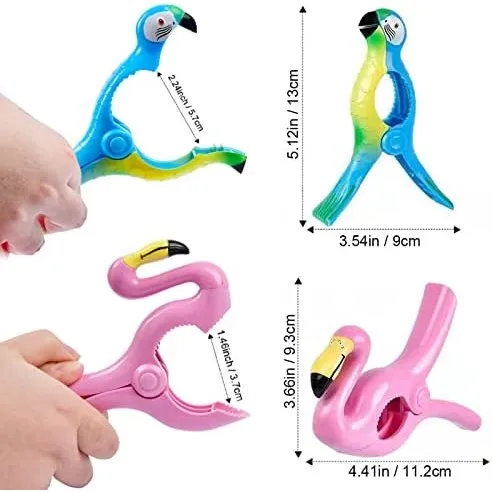 Beach Towel Clips Beach Chair Clip Flamingo Towel Clips Parrot Towel Holder for Clothes Quilt Blanket Home Pool Chair